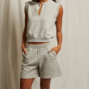 perfectwhitetee Bari French Terry Short. Gray Athletic Shorts